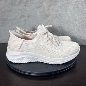 Skechers Womens Size 8.5 Ultra Flex 3.0 149710 Beige Running Lace Up Sneakers